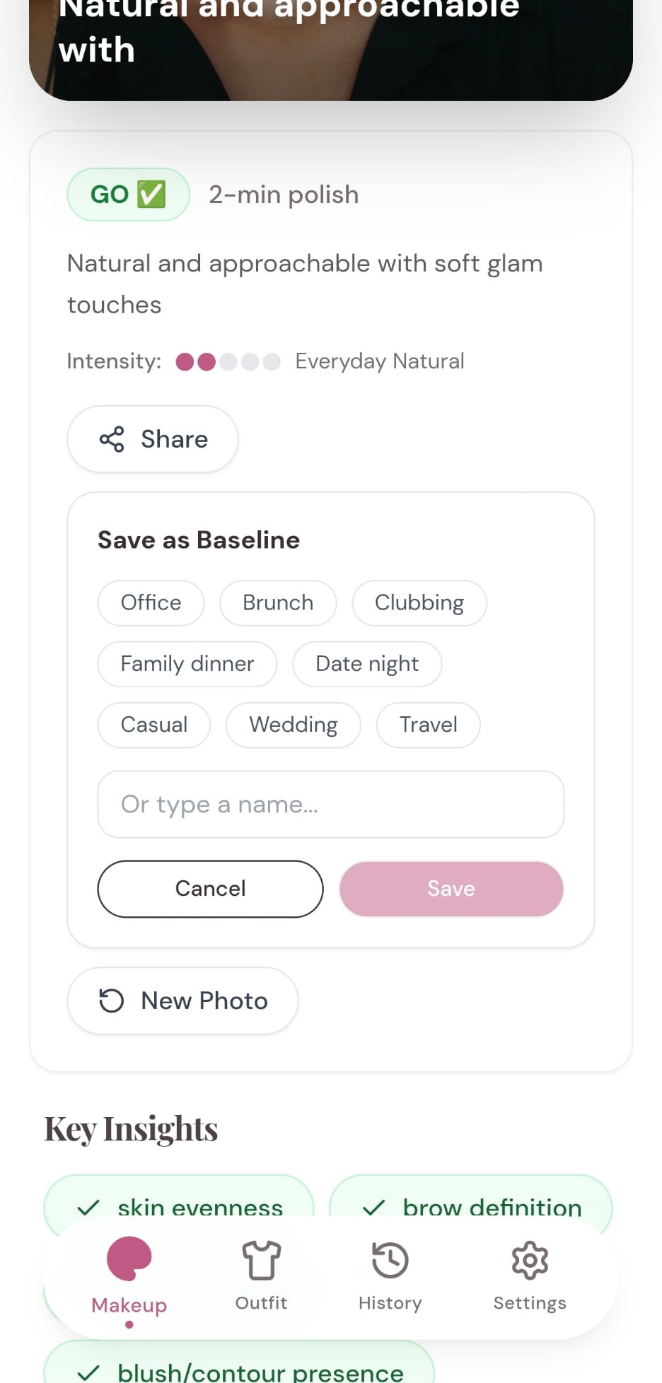 Blush and Contour recommendations
